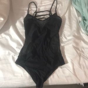 Citrine swim black one piece